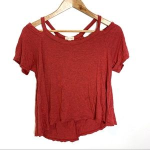 Silence + Noise Short Sleeve Tulip Back Top